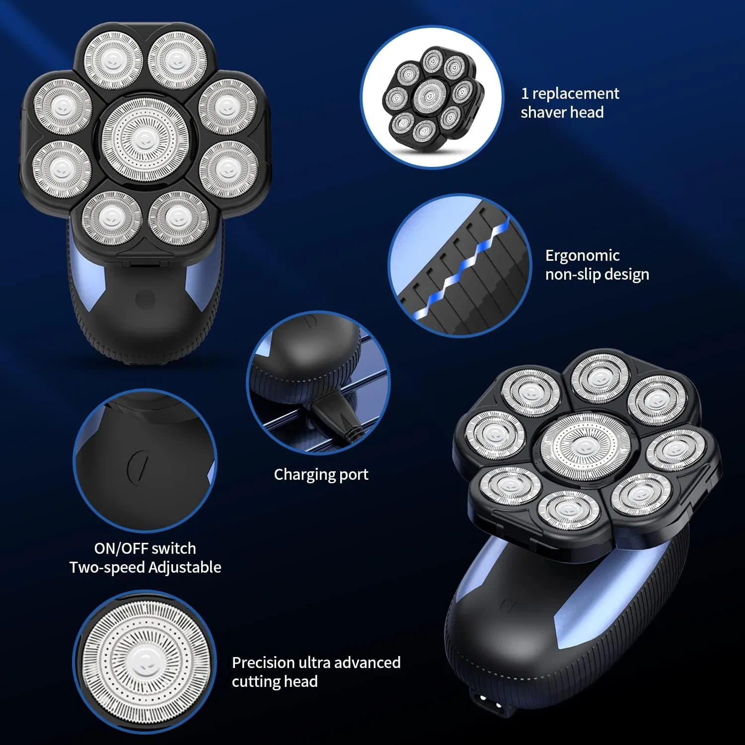 9d Men's Rechargeable Bald Head Electric Shaver for Men Shaving Machine