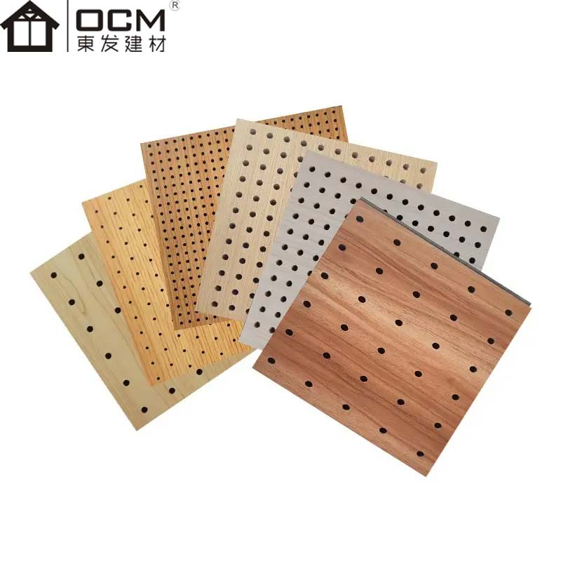 Wood Decoration Rectangle Acoustic Wood Panel Wall Perforated Soundproof Acoustic Wall
