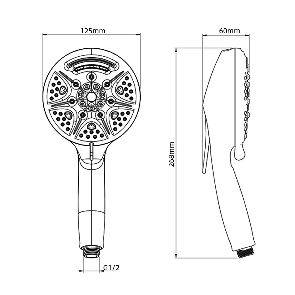 Versatile 7-Function ABS Plastic Shower Head for Ultimate Comfort