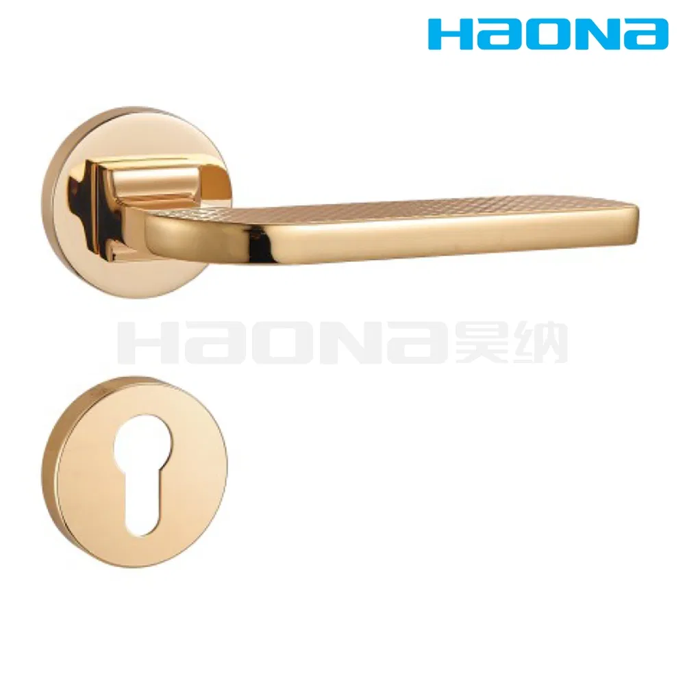 Bedroom Silent Zinc Alloy Door Accessories Indoor Door Handle on Rose for House