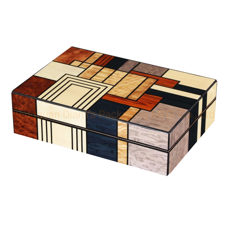Custom Luxury Wooden Cigar Box Piano Lacquer Cedar Wood Storage Packaging Box