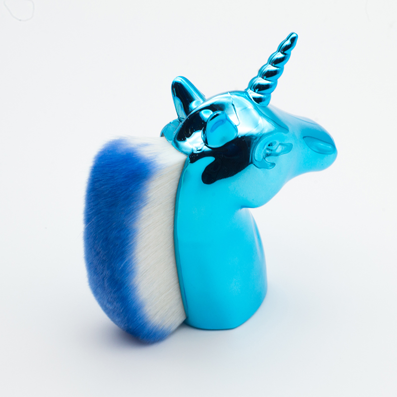 Accept Custom Guyo Nylon Nail Clean Brush with Blue Unicorn Shape Handle