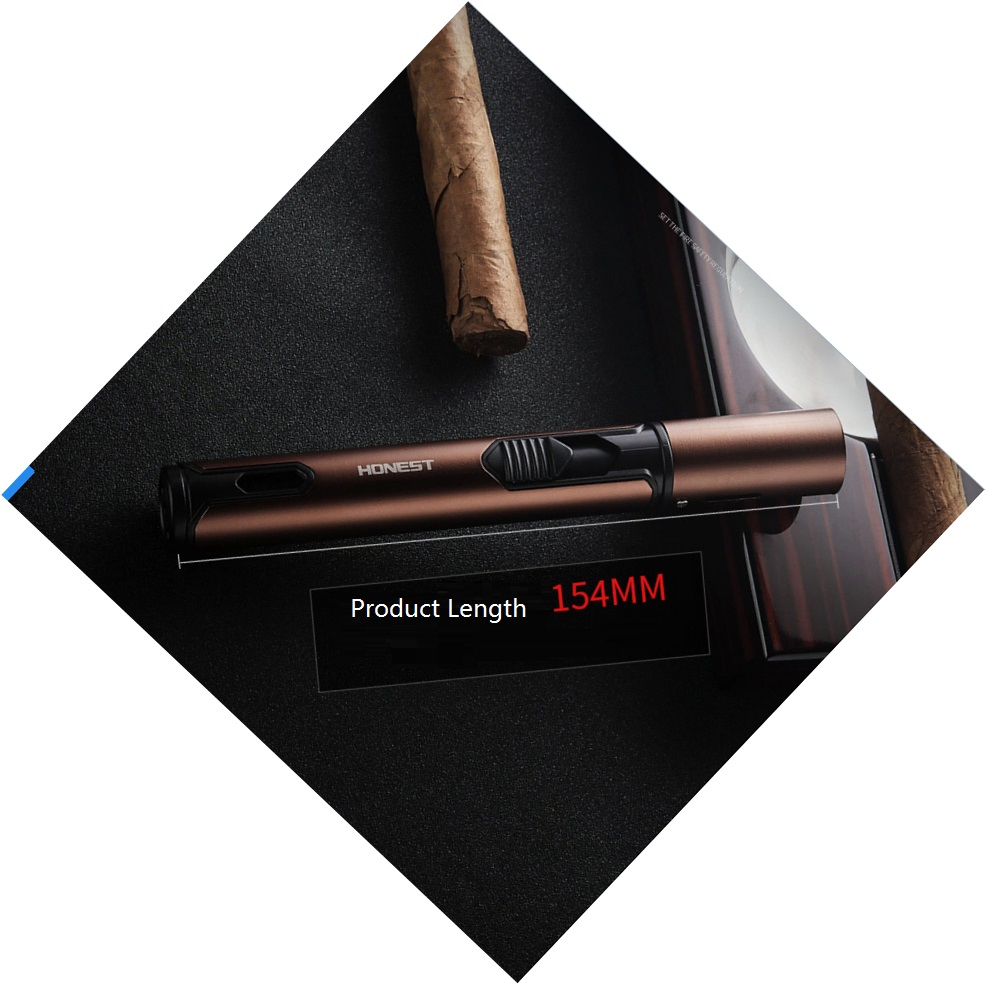 Custom Logo Wholesale Jofi Single Flame Jet Lighter Fire Lock Visible Gas Tank Slim Pen Shape Cigarette Cigar Lighters