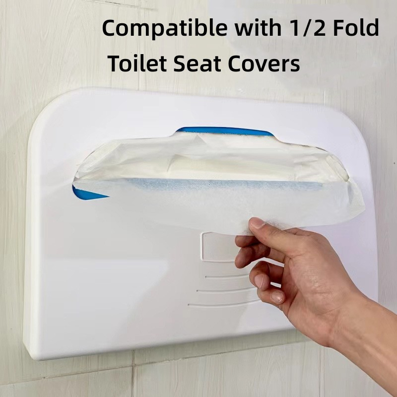1/2 Fold Economical Commercial Toilet Seat Cover Dispenser Wall Mount, White Half-Fold Toilet Seat Cover Holder for Bathroom/Restroom