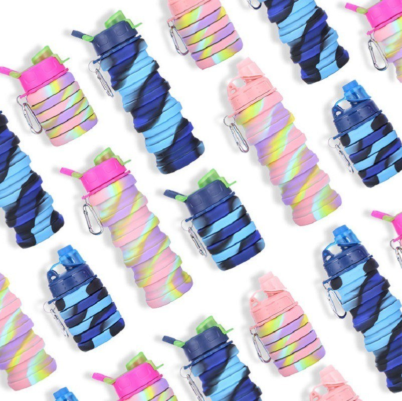 Silicone Tie Dye Water Bottle Portable Drinking Bottle Mi16183