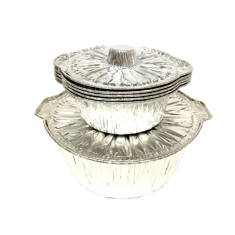 Foil Aluminum Hot Pot Food Grade Disposable Cooking Pot Food Takeaway Packaging Aluminum Foil Pots