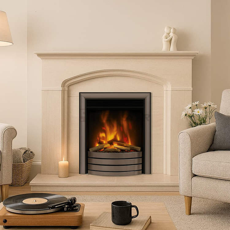 Newstar Home Decor Flower Carving Stone Fireplace with White Marble and Beige Limestone Sandstone Price