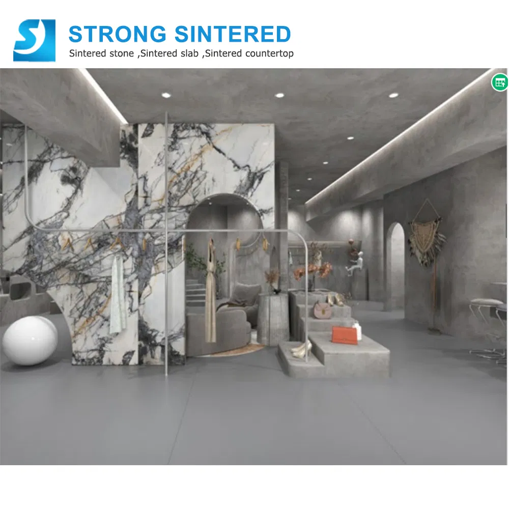 Commercial Rectangle Sintered Stone Pocerlain Slab Big Size Slab Tiles Sintered Stone