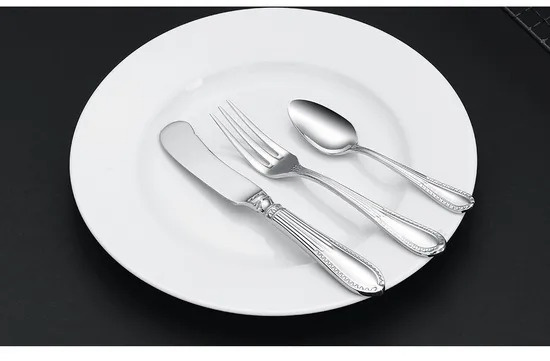 New Design Tableware Design Flatware Sets Stainless Steel Silver Spoon Fork Cutlery for Home