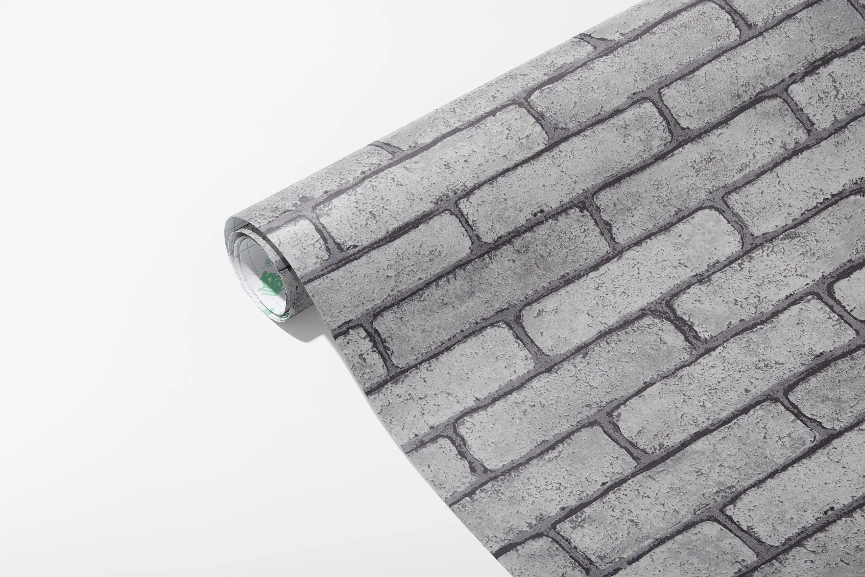 Octki Good Quality Waterproof Grey Brick Modern 3D Vinyl Self Adhesive Office Wallpaper