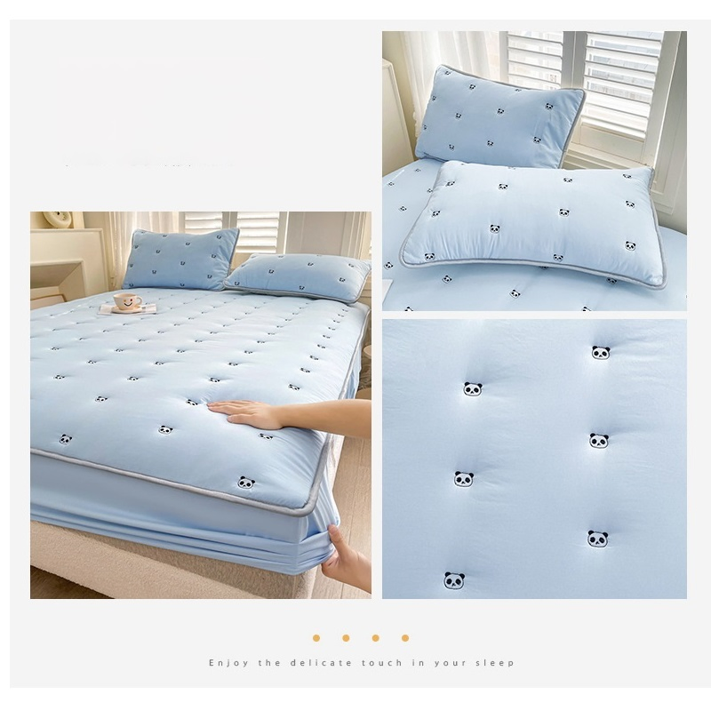 Luxury Embroidery Soft Microfiber No Shrinkable Mattress Cover Bed Sheet Fitted Sheet