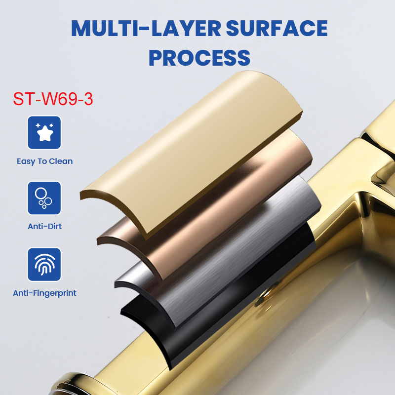 Modern Gold Color Zinc Alloy Single Cold Basin Tap for Bathroom Sink