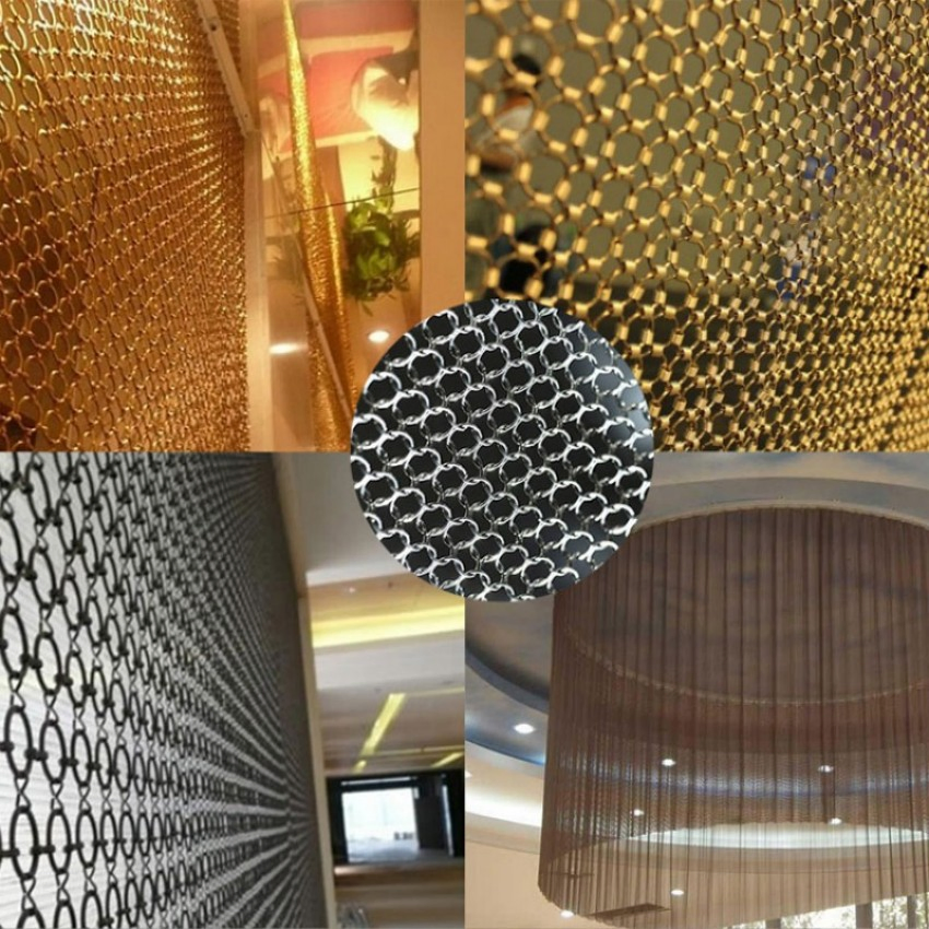 Flexible Chain Link Metal Curtain/Creative Metal Fabric/Decorative Divider Curtain Mesh