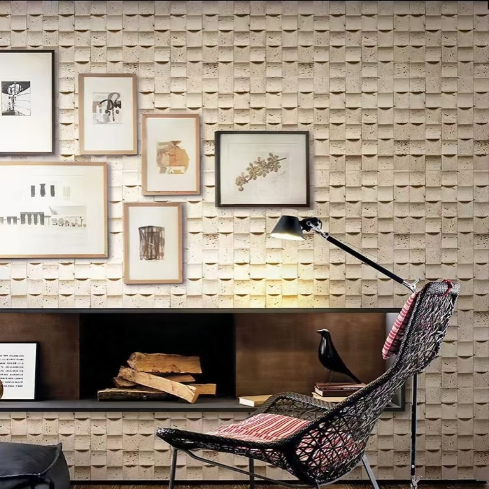 Wall Decor Artificial 3D Mosaic Travertine Stone for Shop Wholesale Outdoor Indoor Fireproof Foldable Soft Tiles High Quality