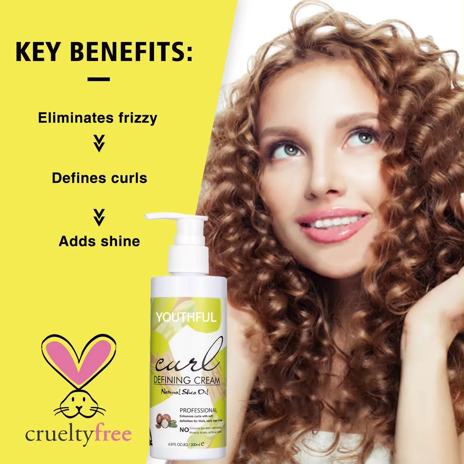 Private Label Frizz Control Products Curl Defining Cream