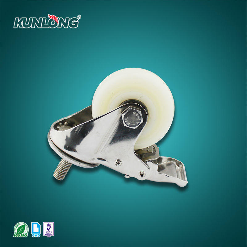 Sk6-Zz75108s Orange Rubber Wheel Black Zinc Plated Heavy Duty Swivel Casters Wheel