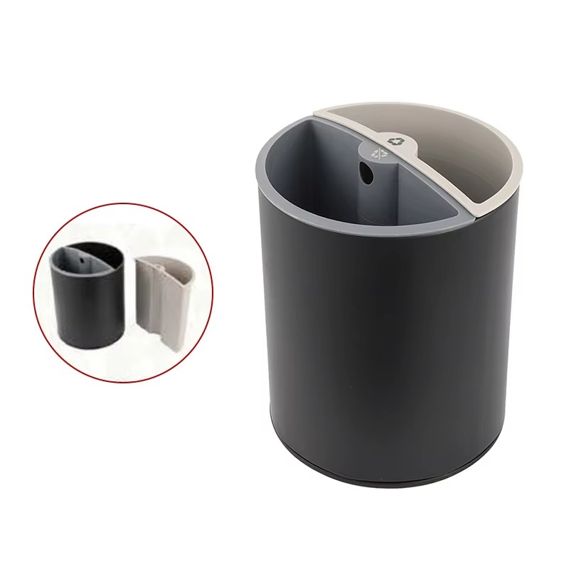 Стильная урна для раздельного сбора мусора, металл и пластик