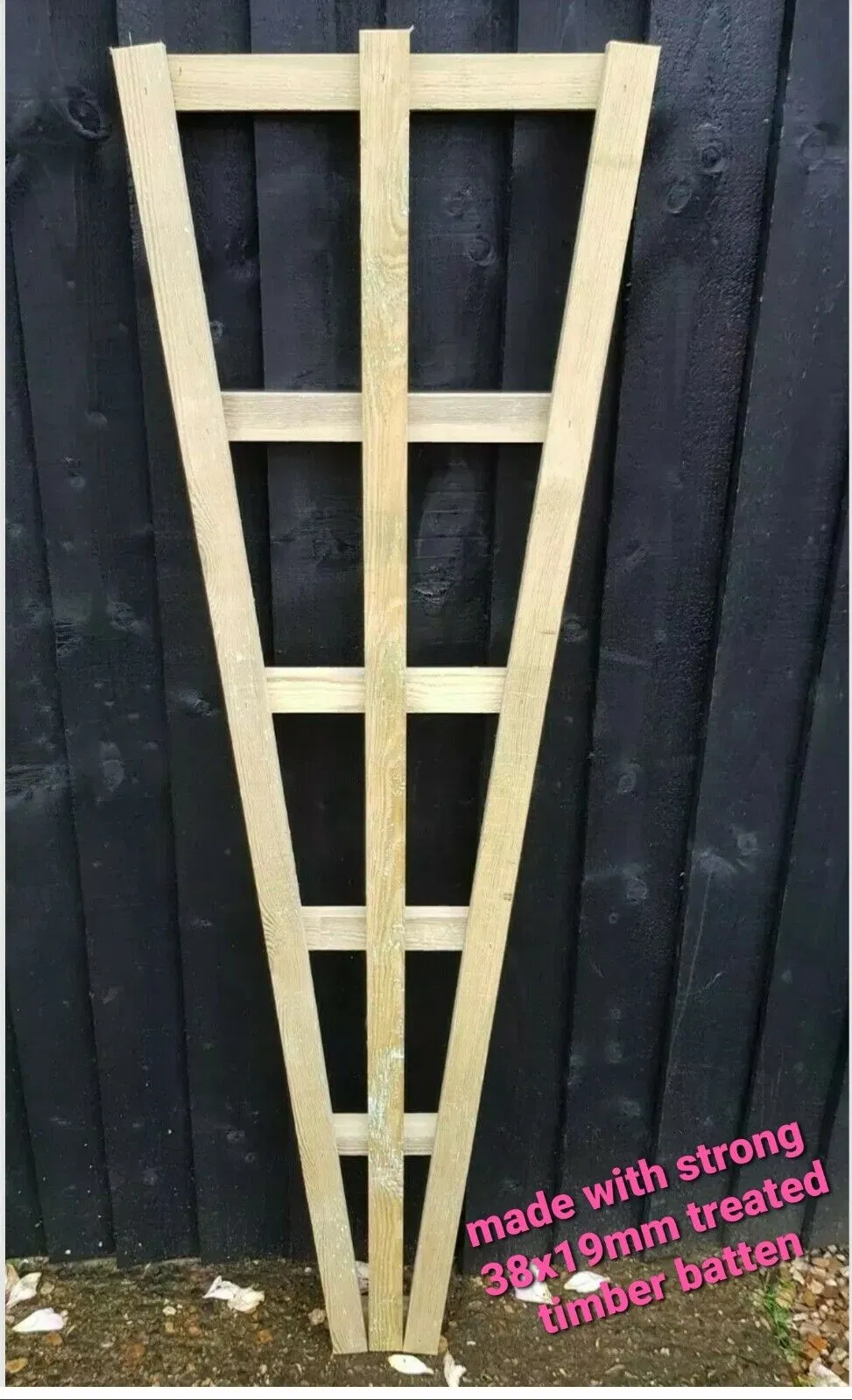 Fan Trellis Garden Treated Timber Plant Support 4FT X 1FT
