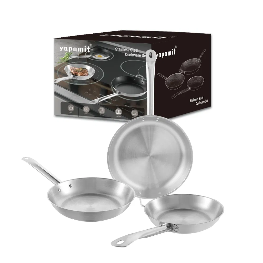 Сковорода коммерческая антипригарная из нержавеющей стали