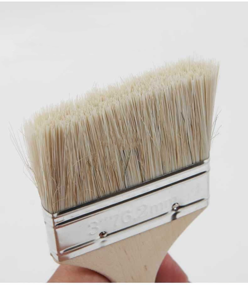 Painting Brush Natural Bristle Mixed with Filament with Wooden Handle Household Paint Brush