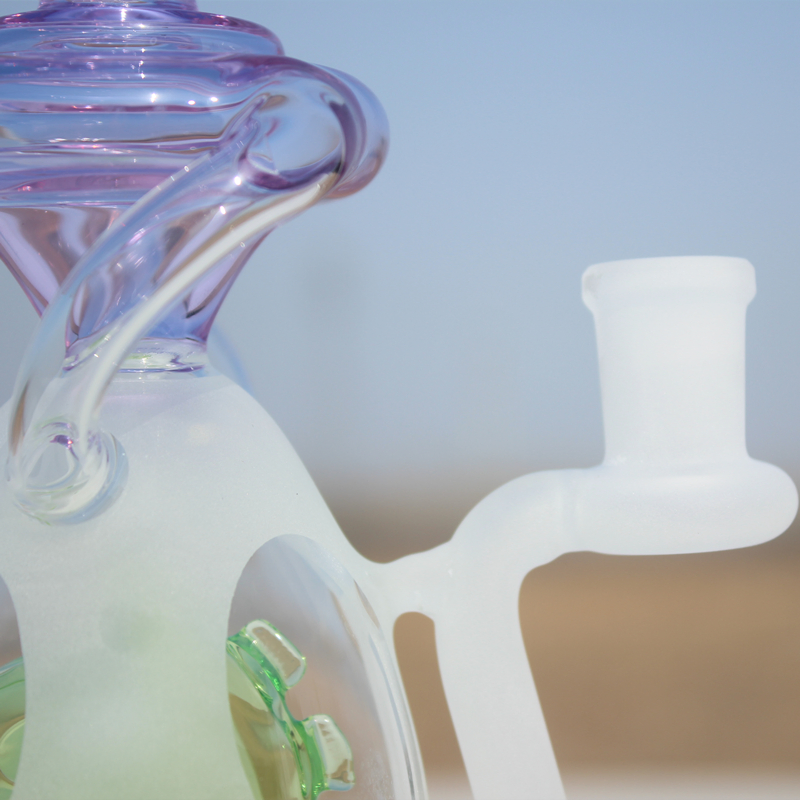 Lime Green Glass DAB Rig Smoking Dry Herb Glass Water Pipe Accessory for Wholesale