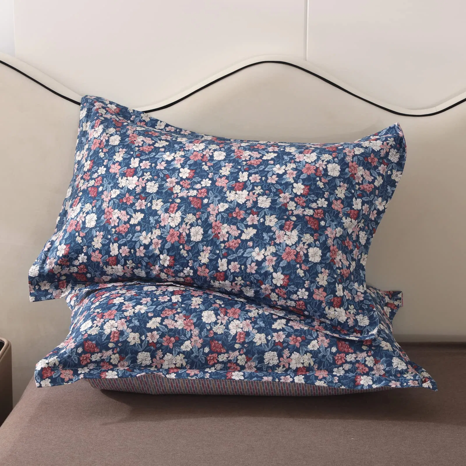 Duvet Cover Set Cotton Cover Floral Branch Pattern Duvet Cover Soft 3 Piece Shams Bedding