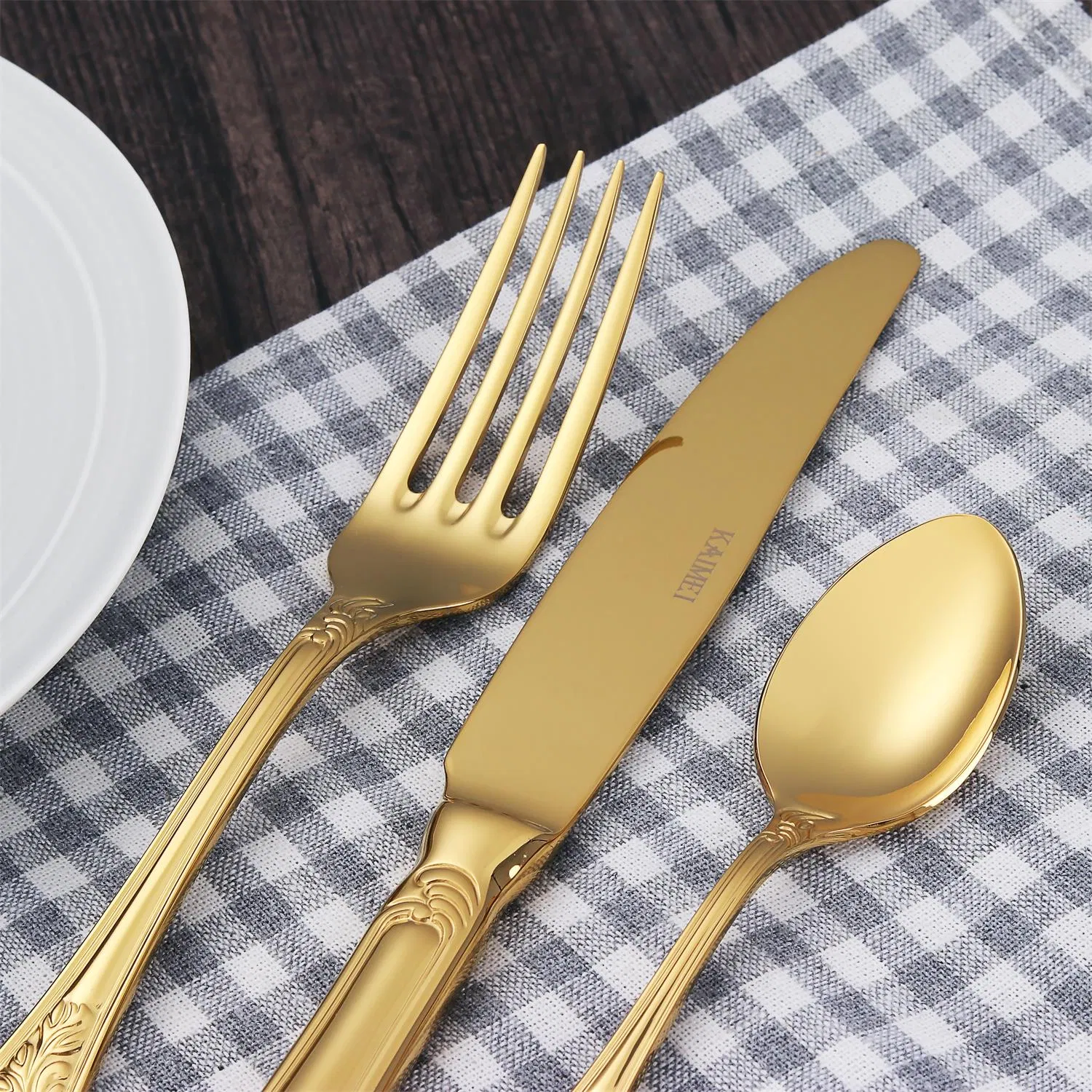 Gold PVD Stainless Steel Dinner Set with Giftbox for Hotal/Restaurant/Home Knife Fork Spoon