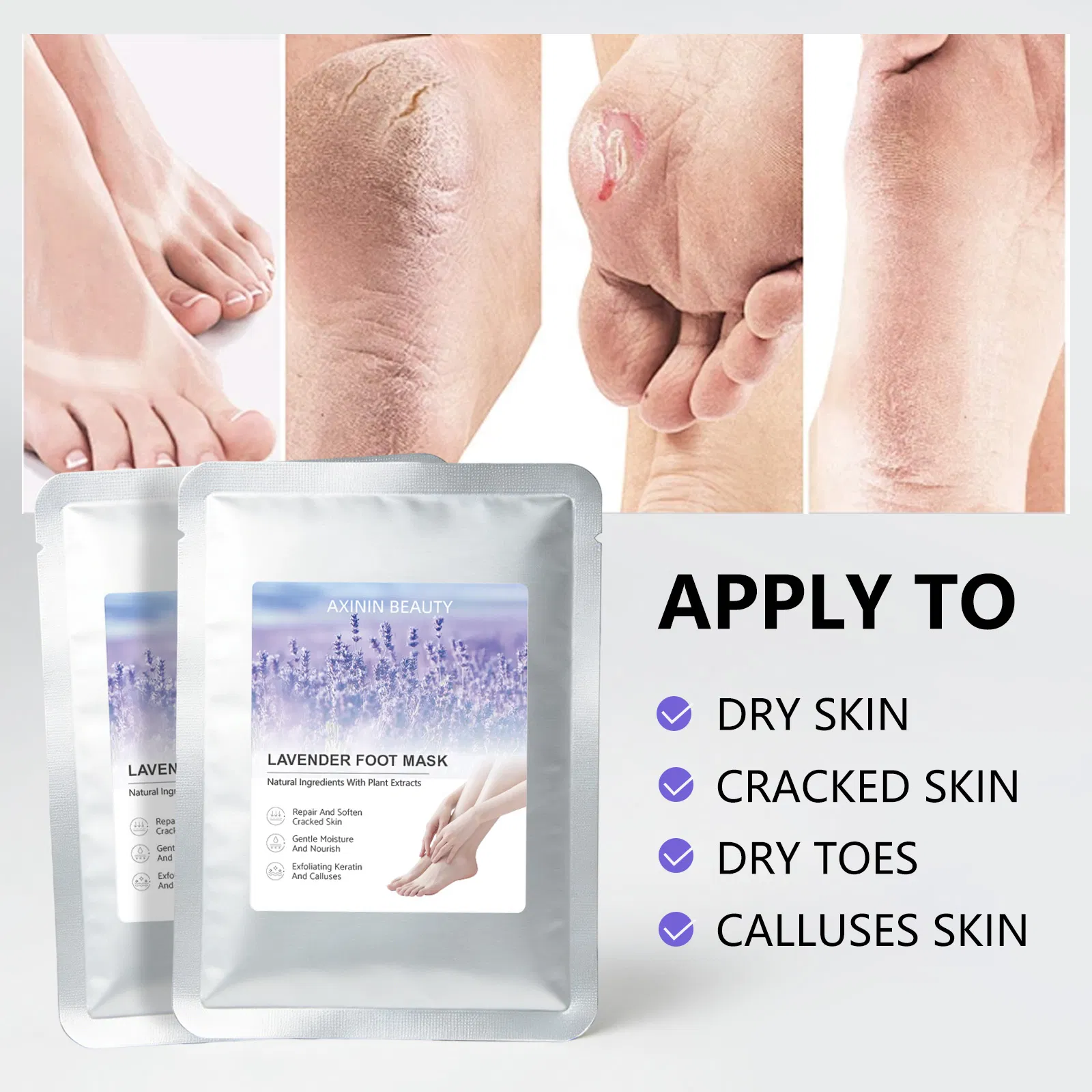 Beauty Cosmetics Skin Care Moisturizing Except Calluses Dead Skin Lavender Foot Mask