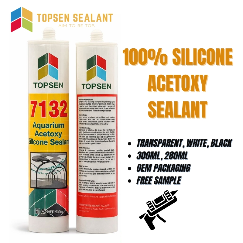 Window and Door Acetic Silicone Sealant 280ml Waterproof Glass Aluminum Frame Sealing Silicone Sealant