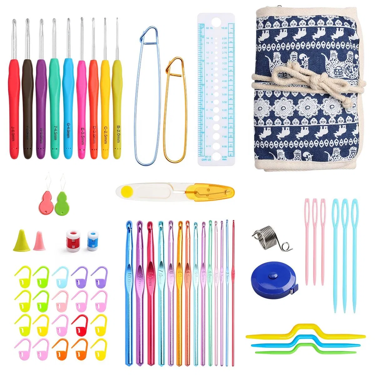 Smooth Crochet Kit Bag for Beginners with Knitting Needles