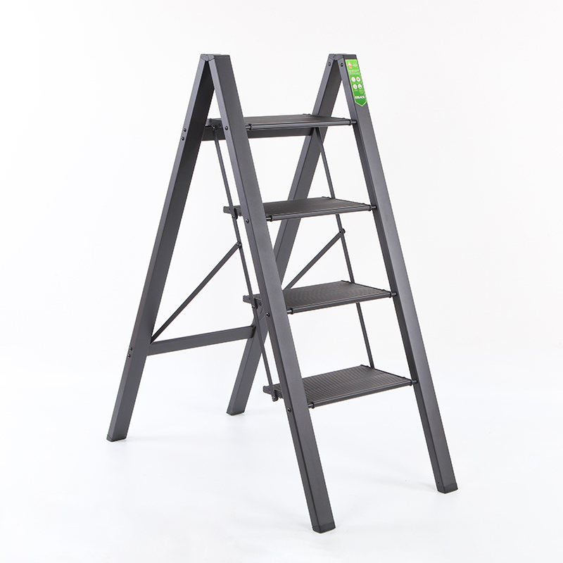 Durable Aluminium Household Ladder in Sleek Black Finish