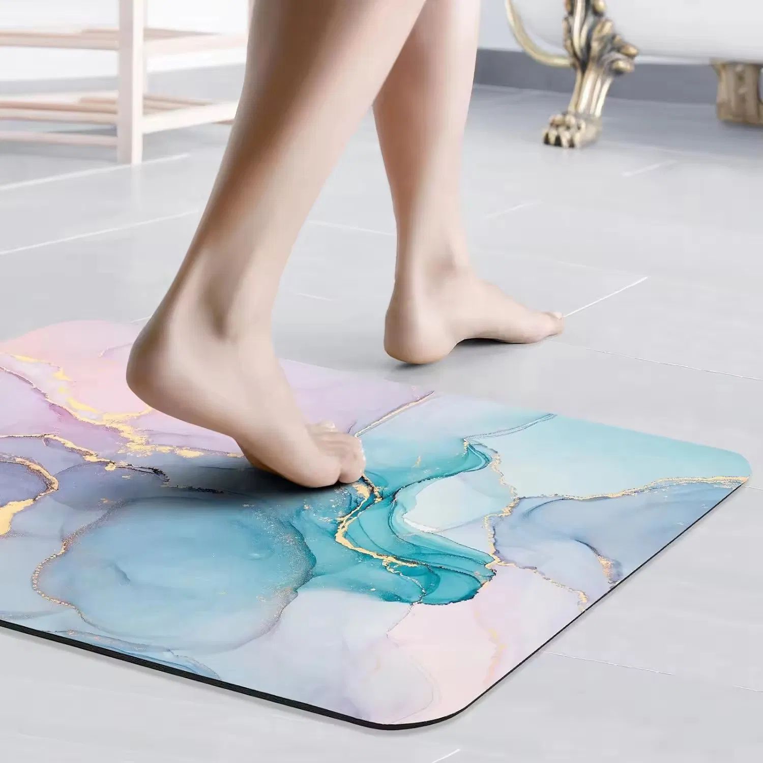 Custom Logo Quick Dry Foldable Bath Mat for Earth-Friendly Bathrooms