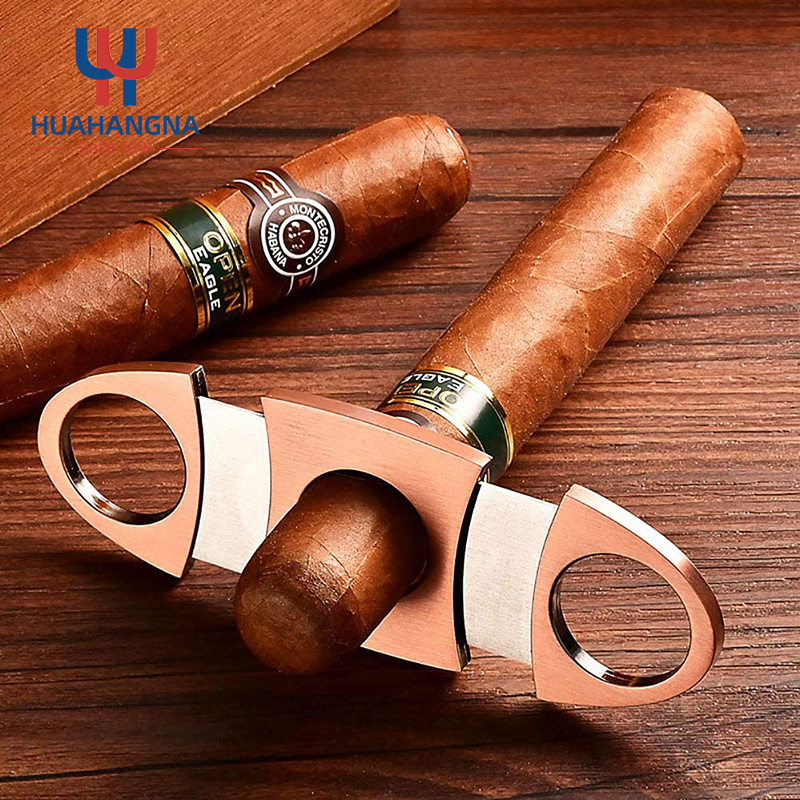 Cigar Accessories Stainless Steel Sharp V Cut Cigar Cutter Customized Logo Metal Durable Cigar Cutter
