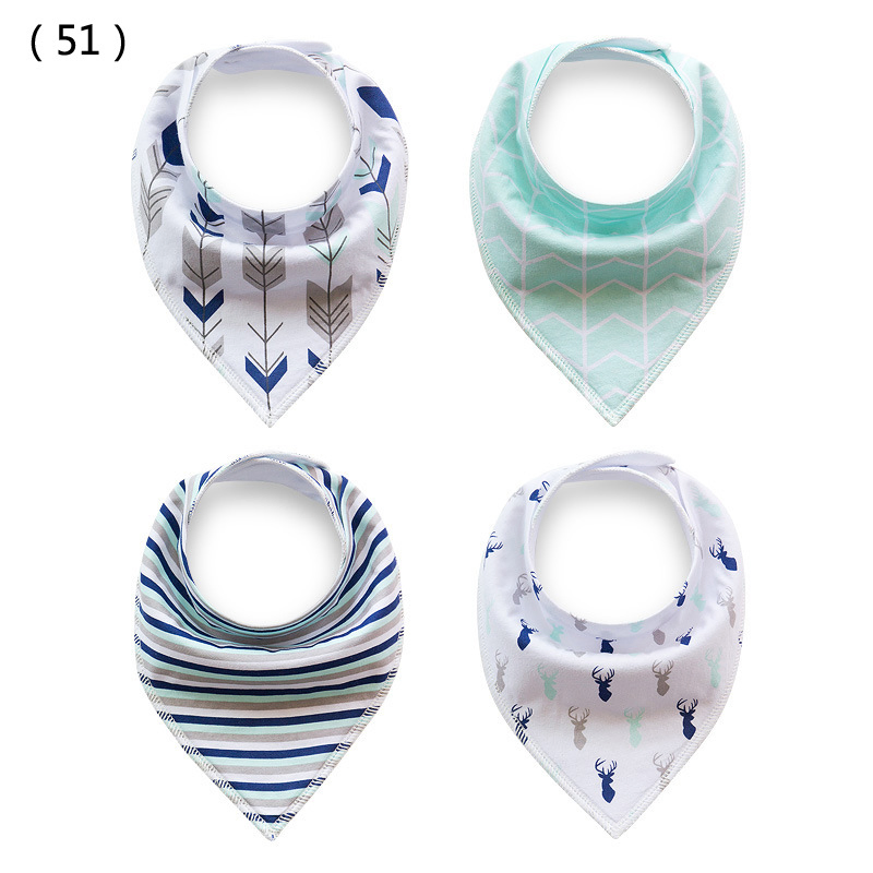 Hot Sell Double Layers 4PCS Packing Wholesale Baby Cotton Bibs
