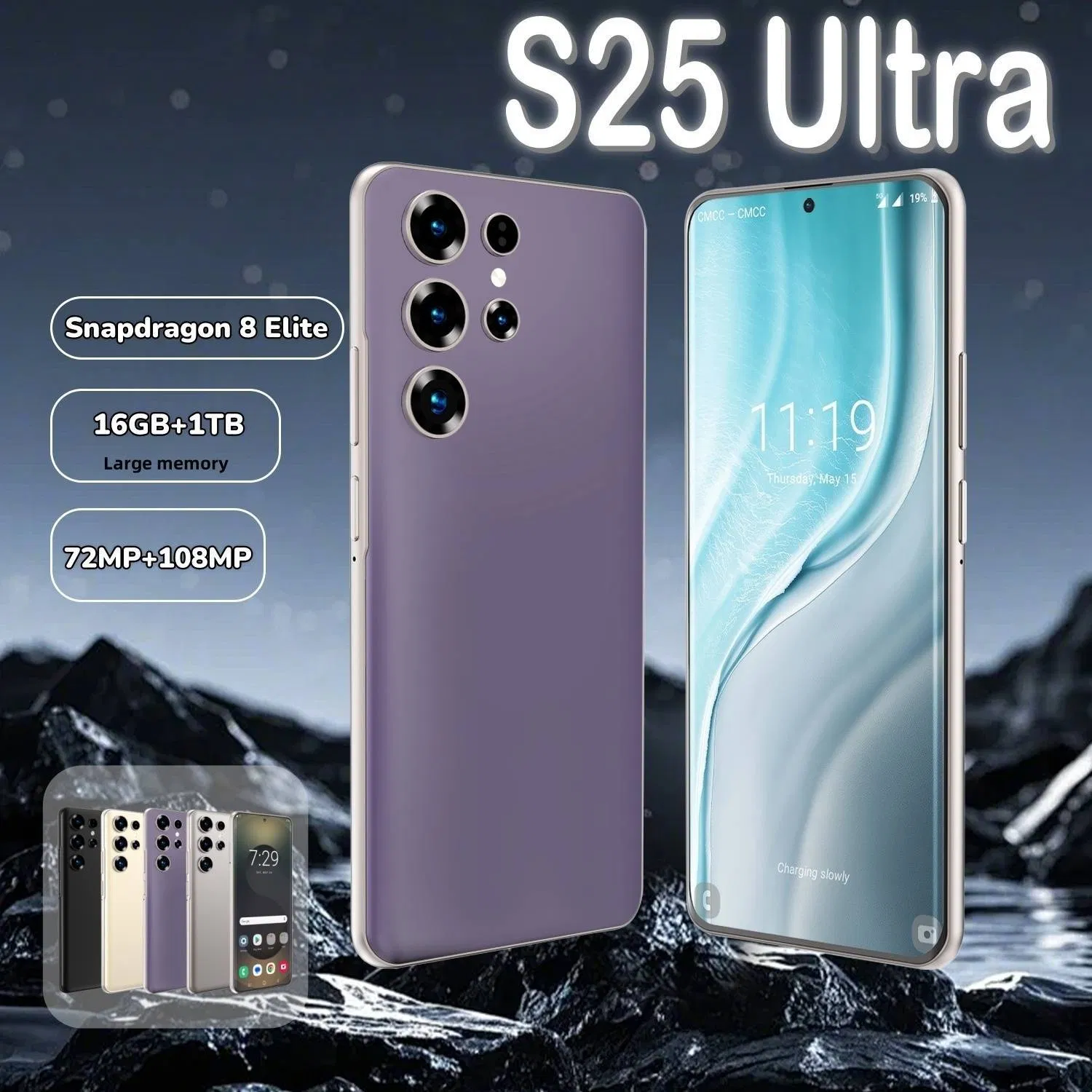Смартфон S25 Ultra 8ГБ+256ГБ, 7.3 дюйма, разблокированный