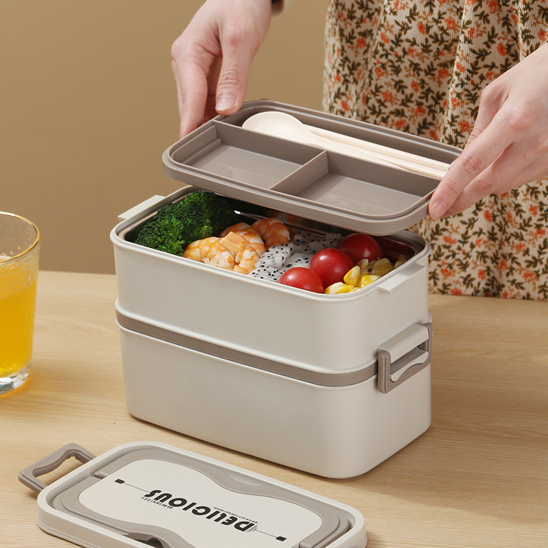 Multilayer 304 Stainless Steel Lunch Box Sealed Can Be Heated by Microwave