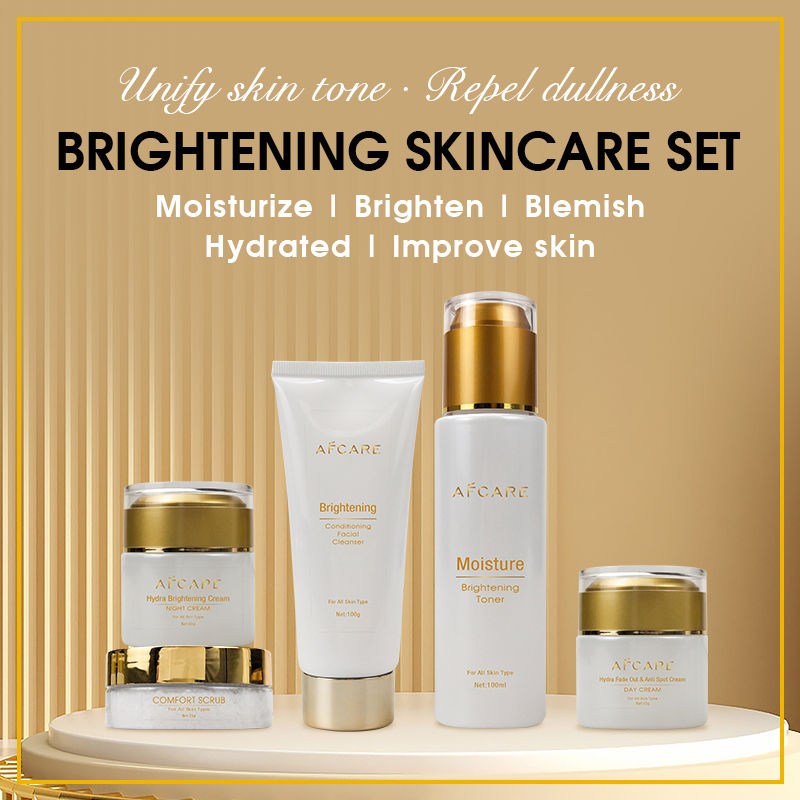 OEM Private Label Skin Care Set Whitening Scrub Cleanser Toner Beightening