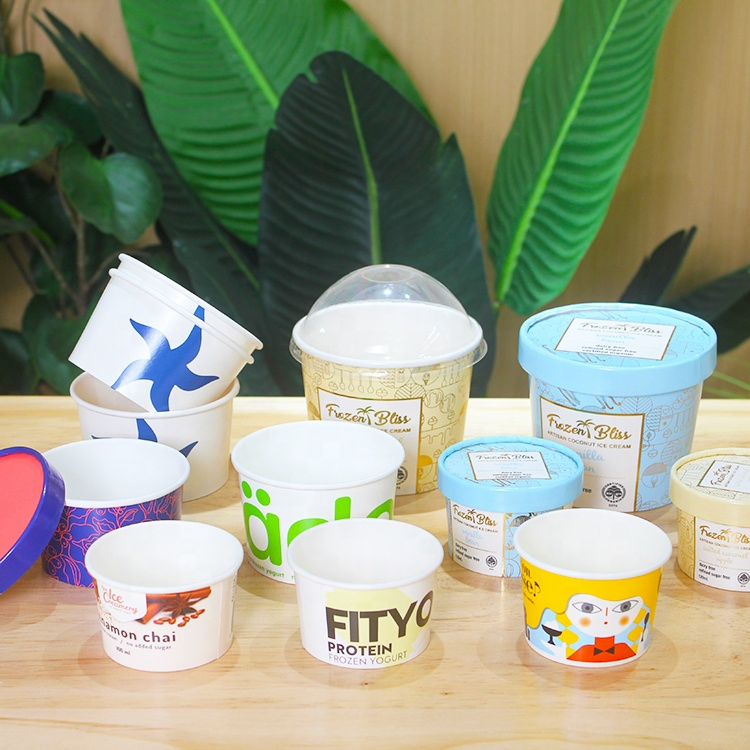 Customized Composable 8oz Yogurts Cups Ice Cream Paper Cup