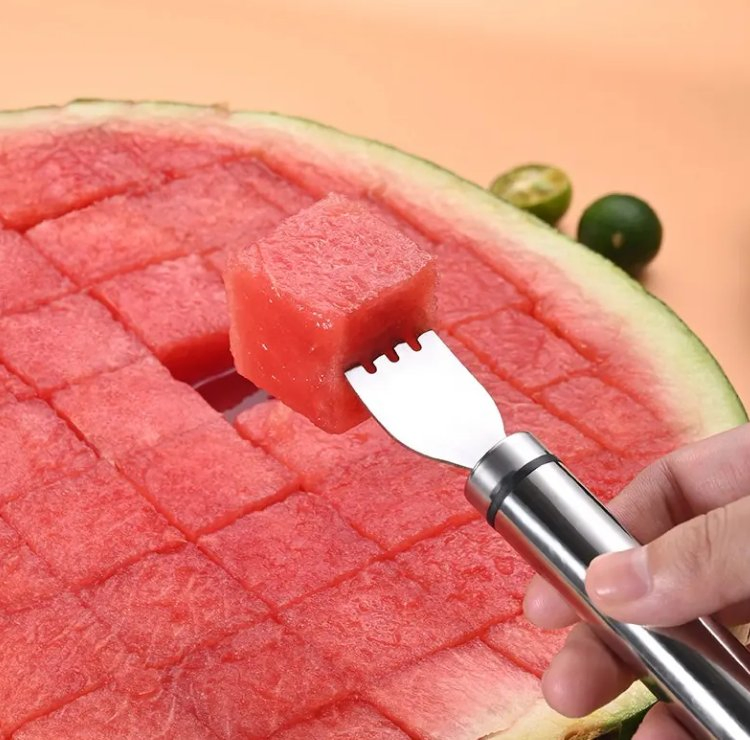 2-in-1 Stainless Steel Watermelon Slicer and Fork Tool