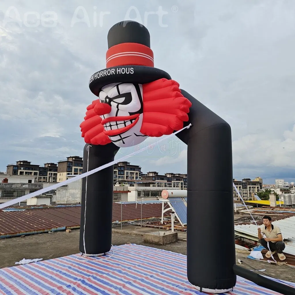 5 Meters High Inflatable Clown Arch Halloween Scary Joker Archway for Decoration