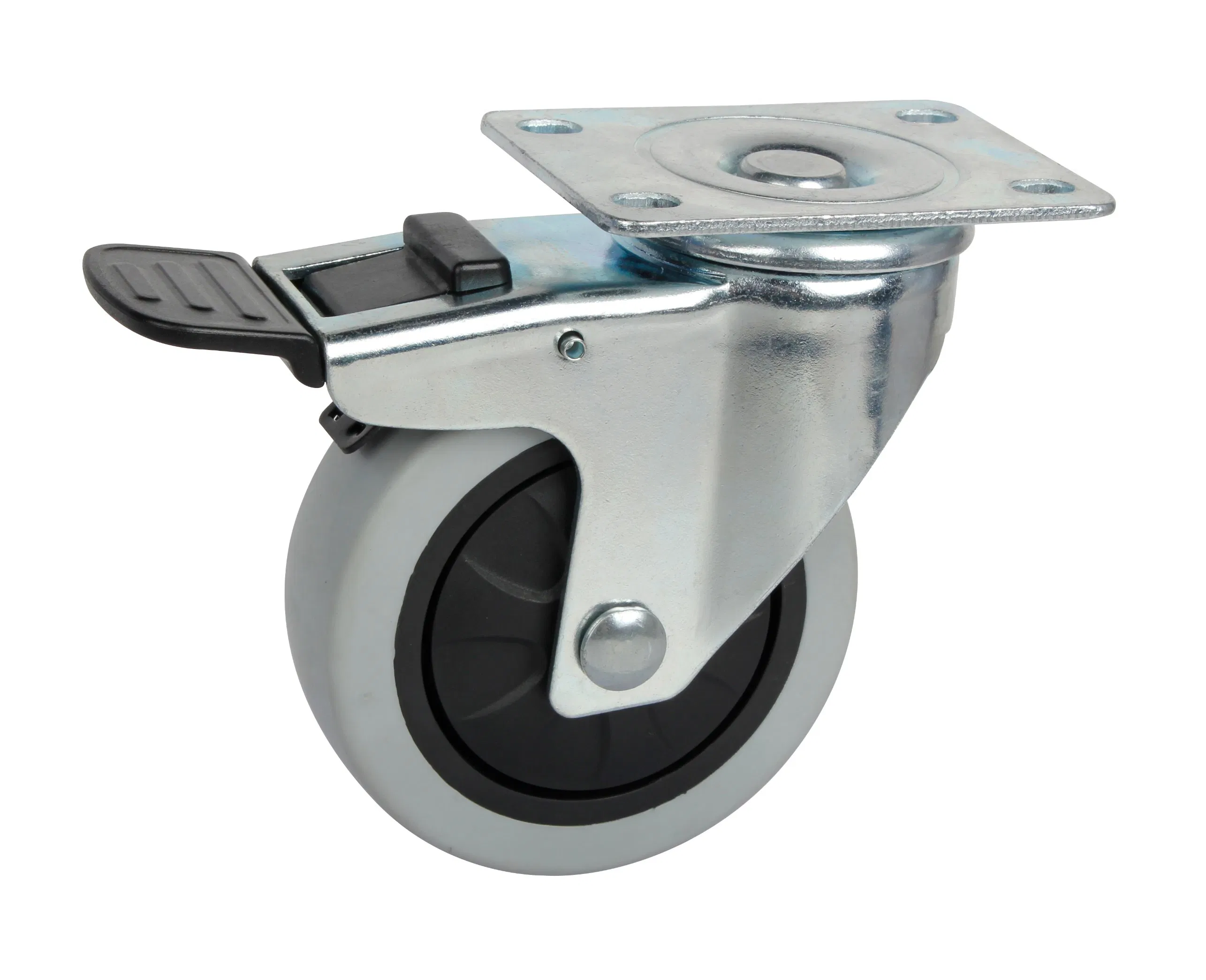 Durable Industrial Caster Wheel with Easy Brake Installation Options