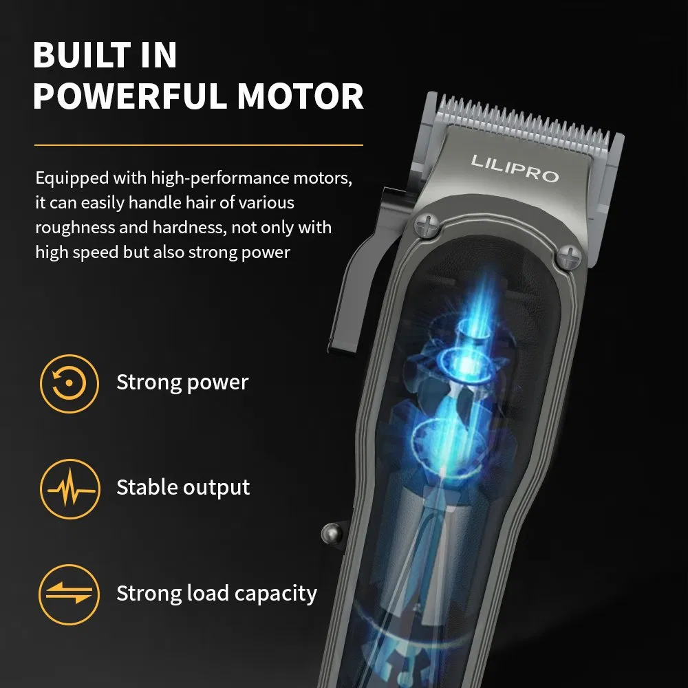 Lilipro M8 Hair Cutting Machine Cordless Zero Gapped Hair Trimmer with LED Display