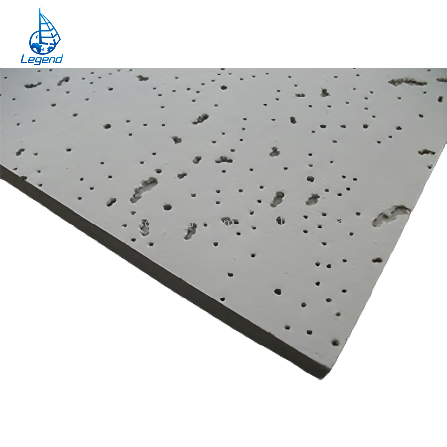 Durability Sound Absorption Fireproof Tegular Acoustic Mineral Fiber Ceiling Board 603X603mm