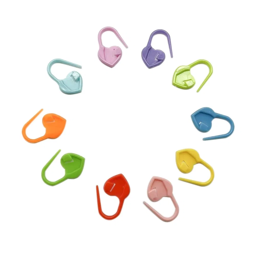 50PCS Heart Shaped Stitch Markers Plastic Knitting Crochet Locking Stitch Knitting Holder Needle Sewing Accessories