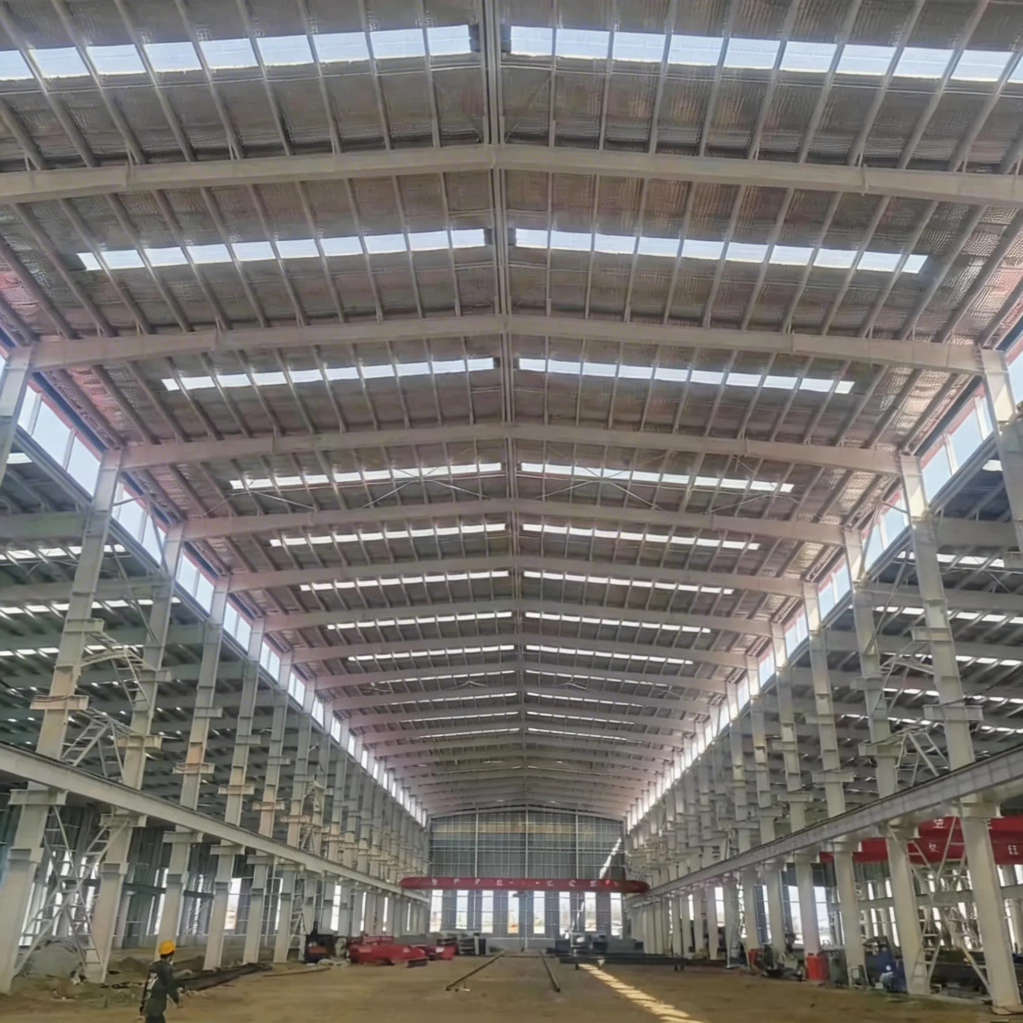China Low Cost Prefab Light Steel Structure Nave Industrial Metal Prefabricated Structural Building Materials Workshop Warehouse