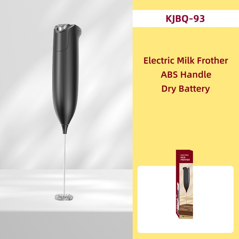 AA Battery Milk Frother Wand-Handheld Milk Frother with Stainless Steel Whisk-Battery-Powered Drink Mixer for Coffee, Lattes, Cappuccinos, Matcha-Black High End