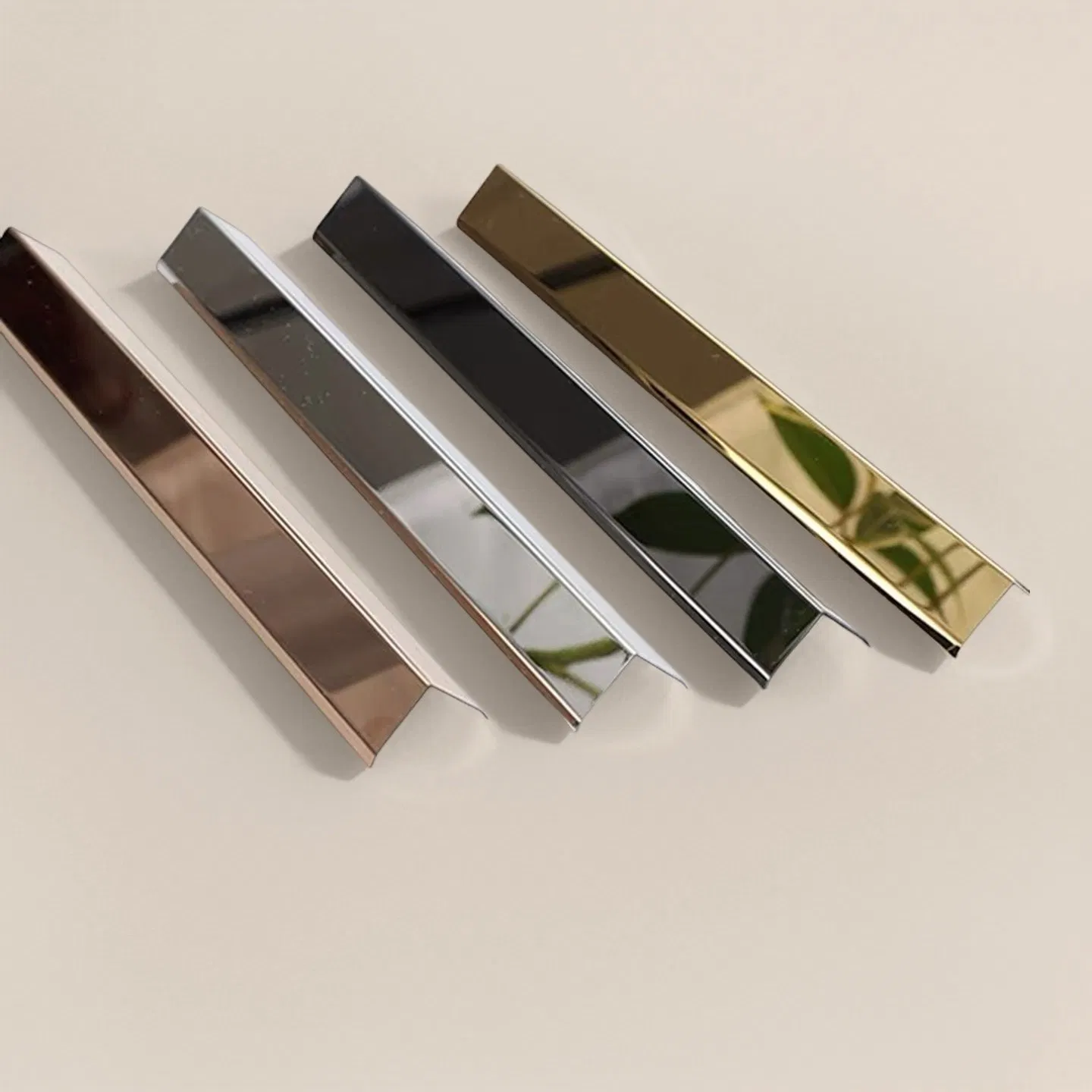 T&C L13 L-Shape PVD Color Mirror Brushed Finish Corner Edge Trim