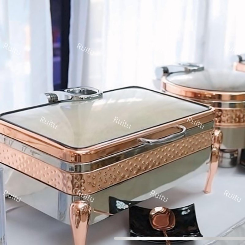 Dubai Kuwait Qatar Wedding Parties Kitchen Equipment Luxury Chaffing Dish Chaffer Hot Soup Food Warmer Hotel Buffet Catering Saudi Arabic Chafing Dish