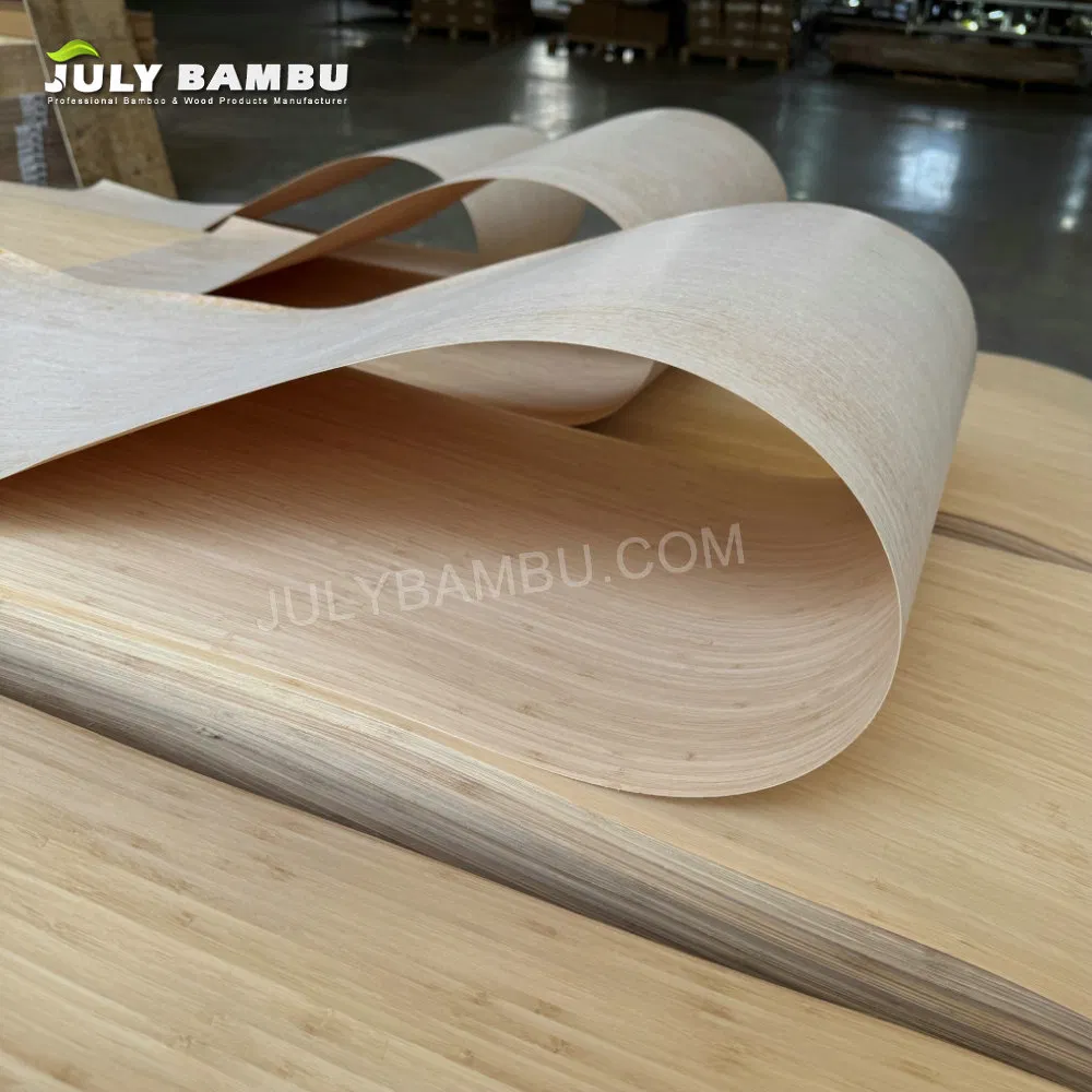 0.5mm 0.6mm Vertical Carbonized Bamboo Weave Veneer for Covering Skateboards