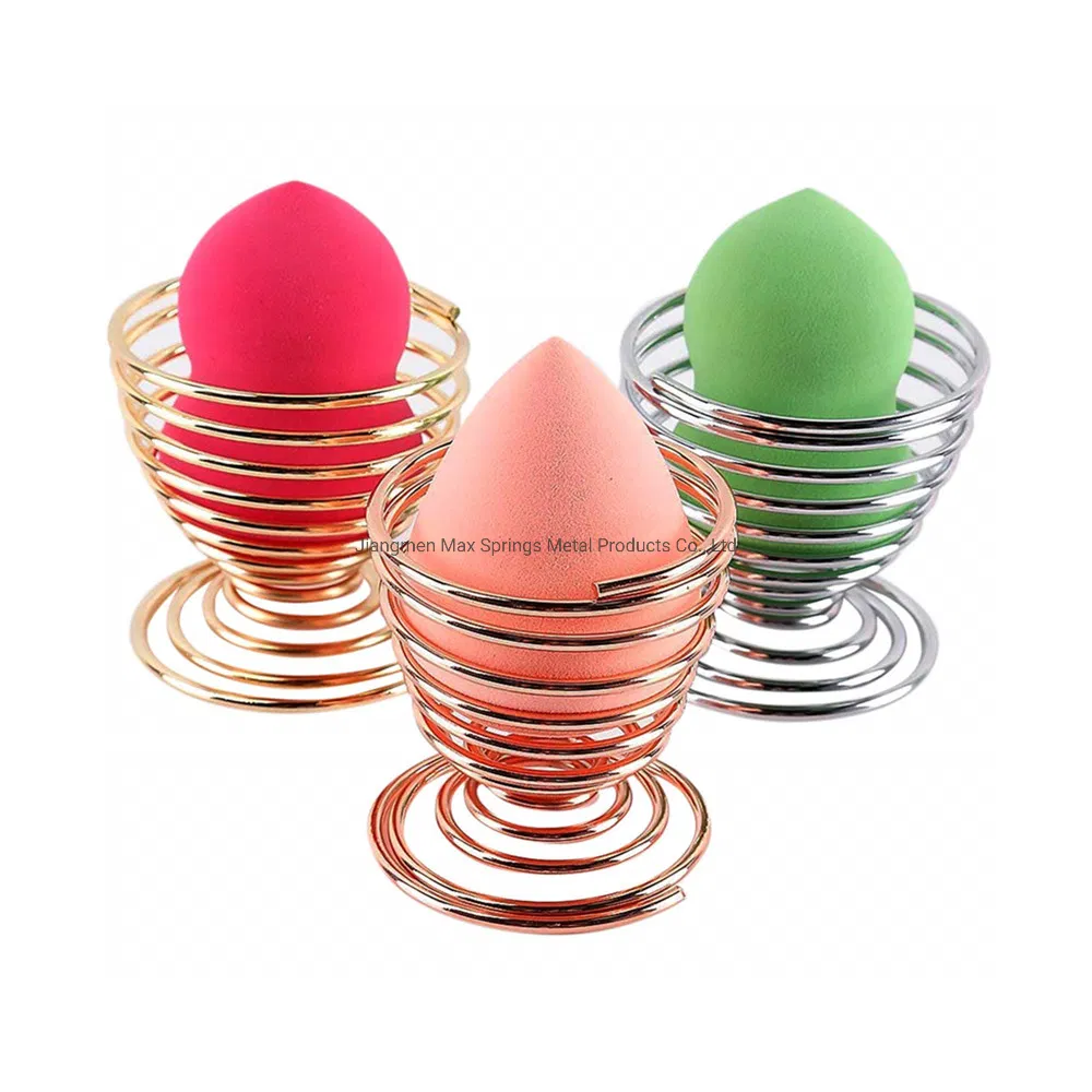 Custom Color Round Beauty Makeup Sponge Drying Bracket Metal Spiral Makeup Sponge Holder